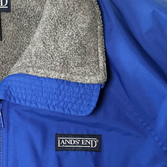 Lands End Vintage Bomber Jacket Men/Women Size Medium Blue Made In Korea - Picture 4 of 10